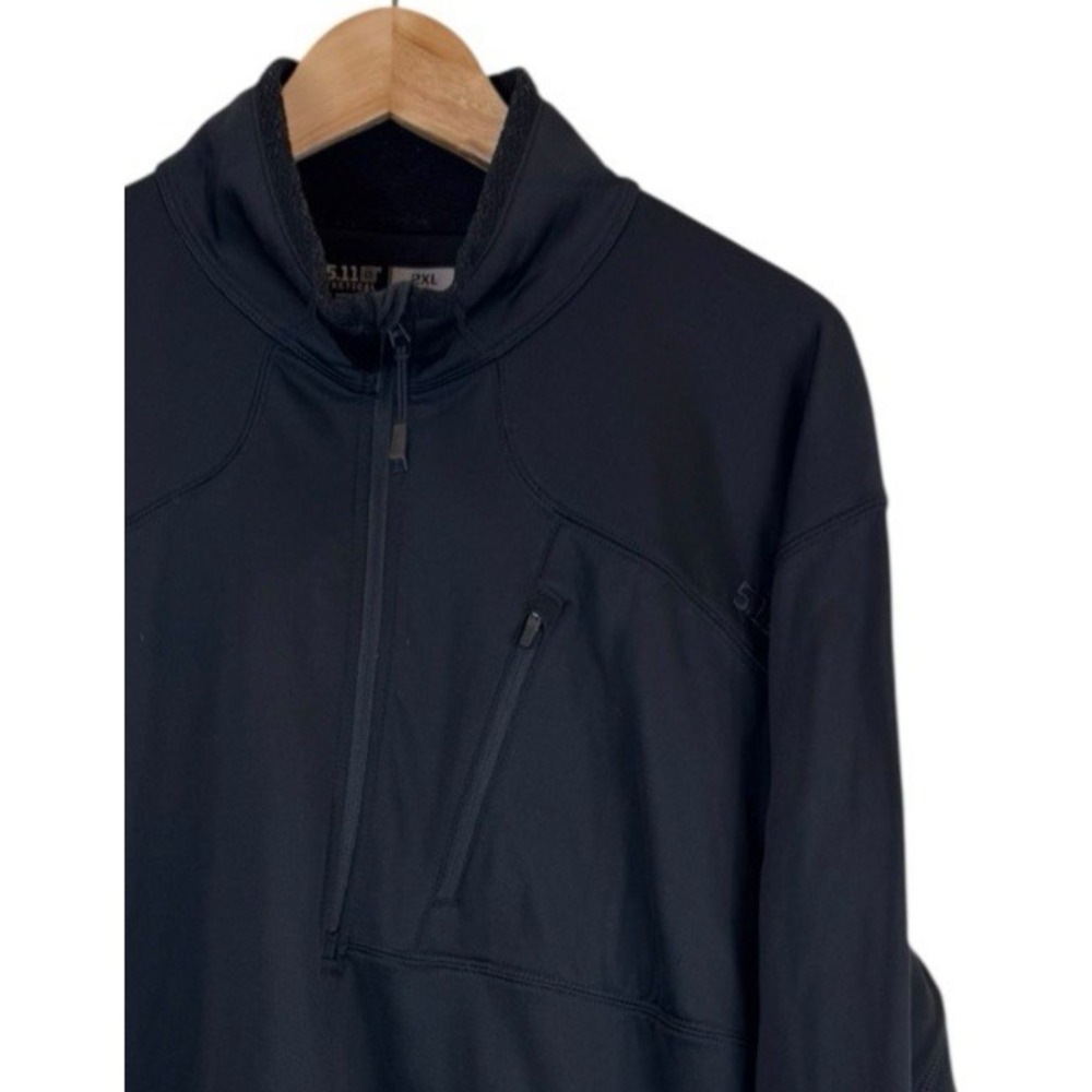 5.11 Tactical Pullover Mens 2XL Midnight Black 1/2 1/4 Zip Fleece Combat Sweater